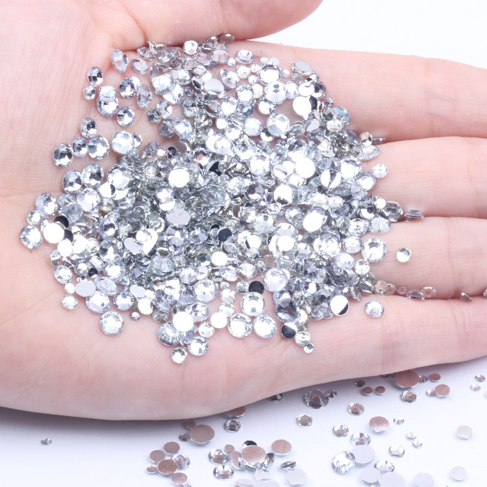 【A131】Silver Back Resin Rhinestones flatback, 3mm-5mm Mixed, DIY, Nail Art, Tumbler