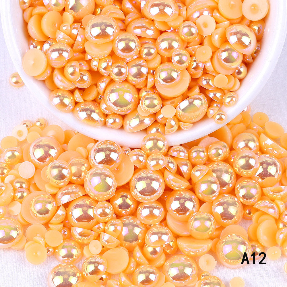 AB Color Half Pearls 3-10mm Mixed