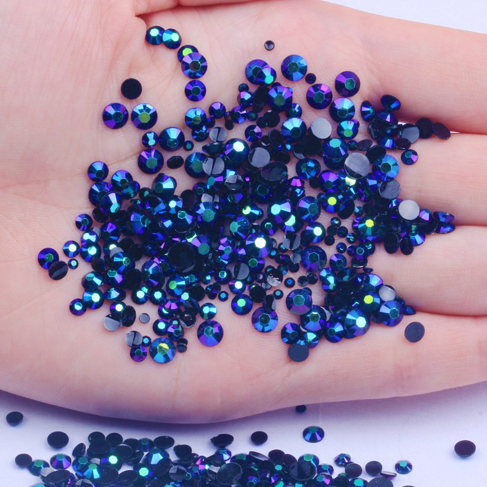 【A128】 Mixed 3mm-5mm Jelly AB Flatback Resin Rhinestone Gems