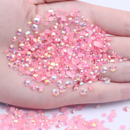 【A128】 Mixed 3mm-5mm Jelly AB Flatback Resin Rhinestone Gems