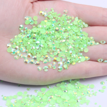 【A128】 Mixed 3mm-5mm Jelly AB Flatback Resin Rhinestone Gems