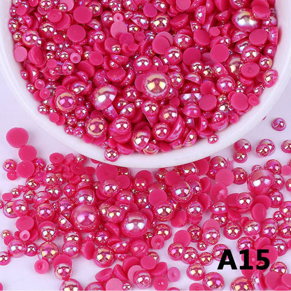 AB Color Half Pearls 3-10mm Mixed