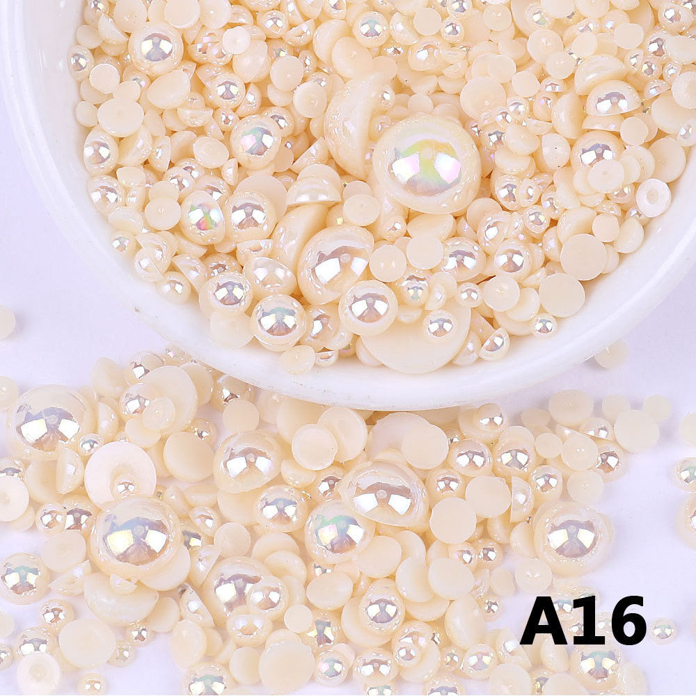 AB Color Half Pearls 3-10mm Mixed