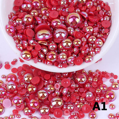 AB Color Half Pearls 3-10mm Mixed