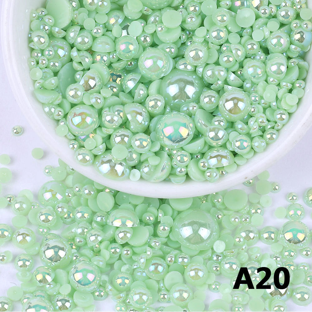 AB Color Half Pearls 3-10mm Mixed