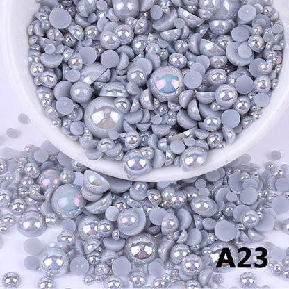 AB Color Half Pearls 3-10mm Mixed