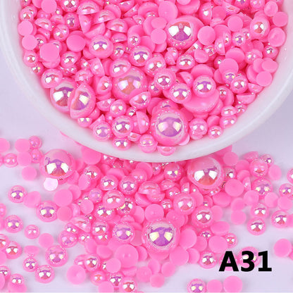 AB Color Half Pearls 3-10mm Mixed