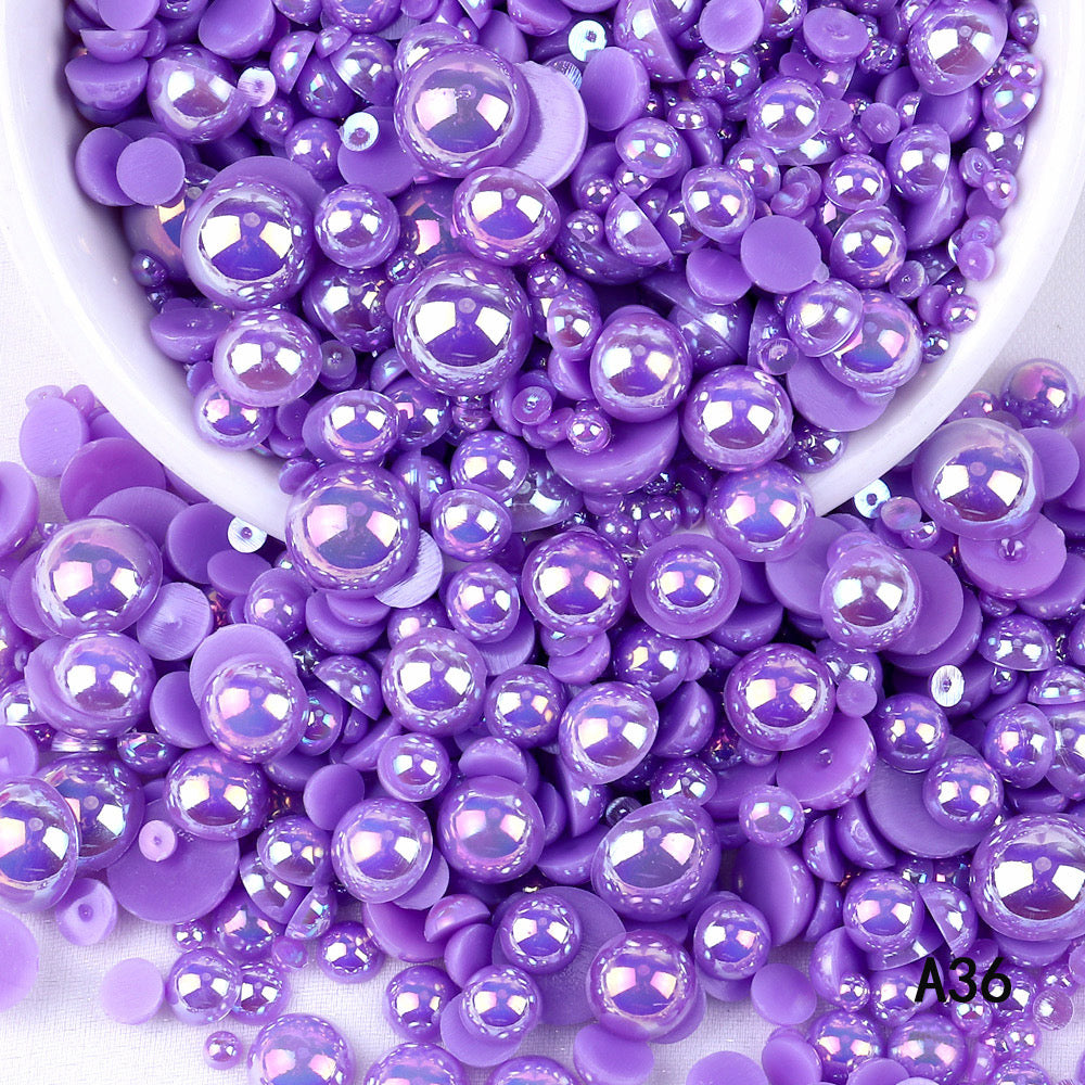 AB Color Half Pearls 3-10mm Mixed