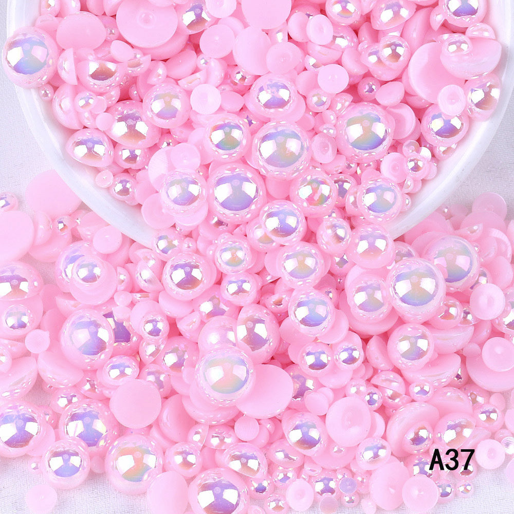 AB Color Half Pearls 3-10mm Mixed