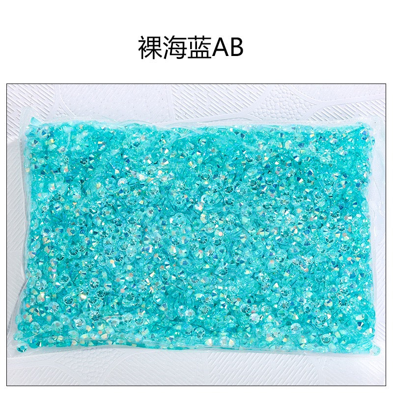 NEW [ A140] Big Size 6mm Transparent AB Resin Rhinestone.