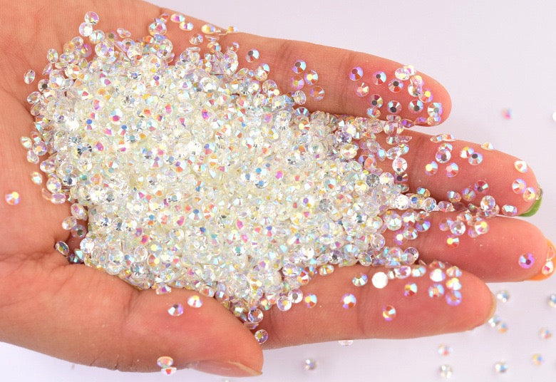 NEW [ A140] Big Size 6mm Transparent AB Resin Rhinestone.