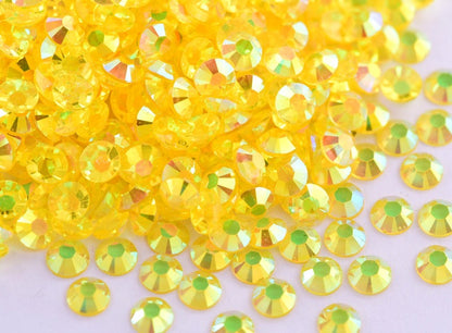 NEW [ A140] Big Size 6mm Transparent AB Resin Rhinestone.