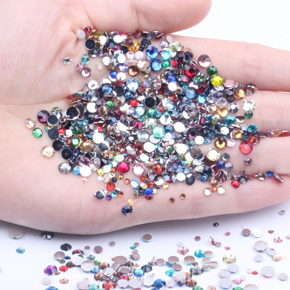 【A131】Silver Back Resin Rhinestones flatback, 3mm-5mm Mixed, DIY, Nail Art, Tumbler